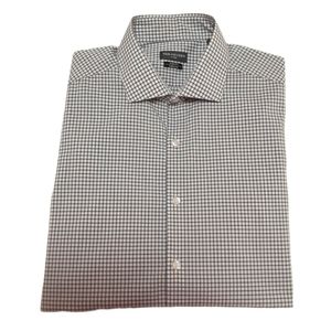 Van Heusen Button Up Long Sleeve Shirt Mens Large White Blue Gray